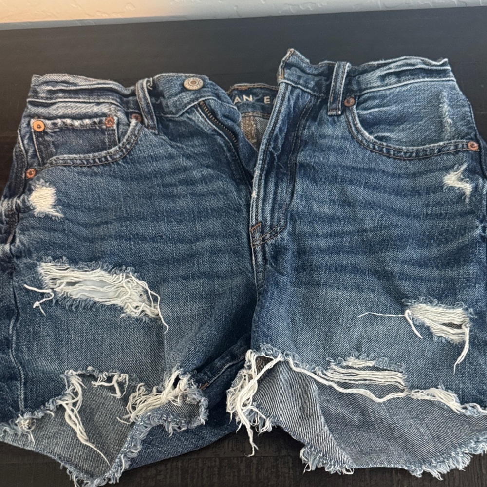 American Eagle Outfitters Ripped Blue Jean Shorts